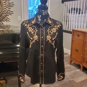 Scully Embroidered Retro Western Shirt